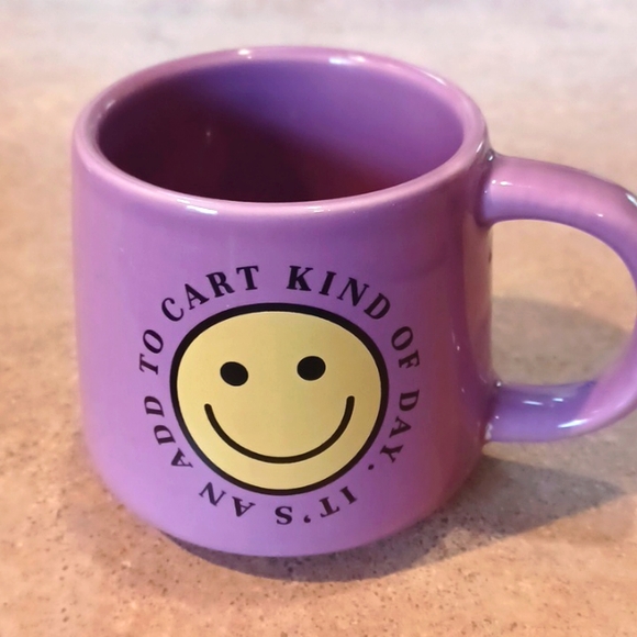 Other - Earthenware "It's an Add to Cart Kind of Day" Purple Mug
